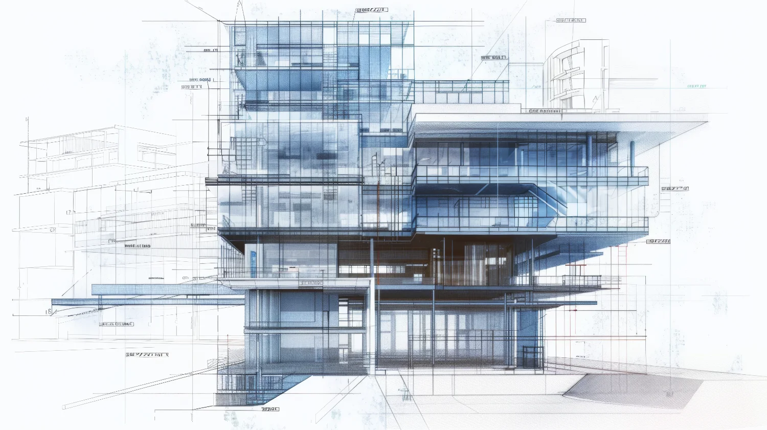 dessin technique plan bleu
